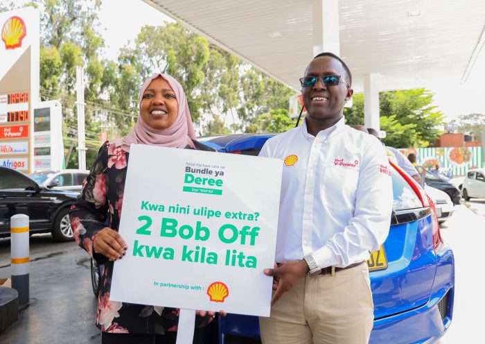 From left:Fawzia Alia-Kimanthi - Chief Consumer Business Officer, Safaricom PLC with Peter Murungi, Managing Director, Vivo Energy at the launch
